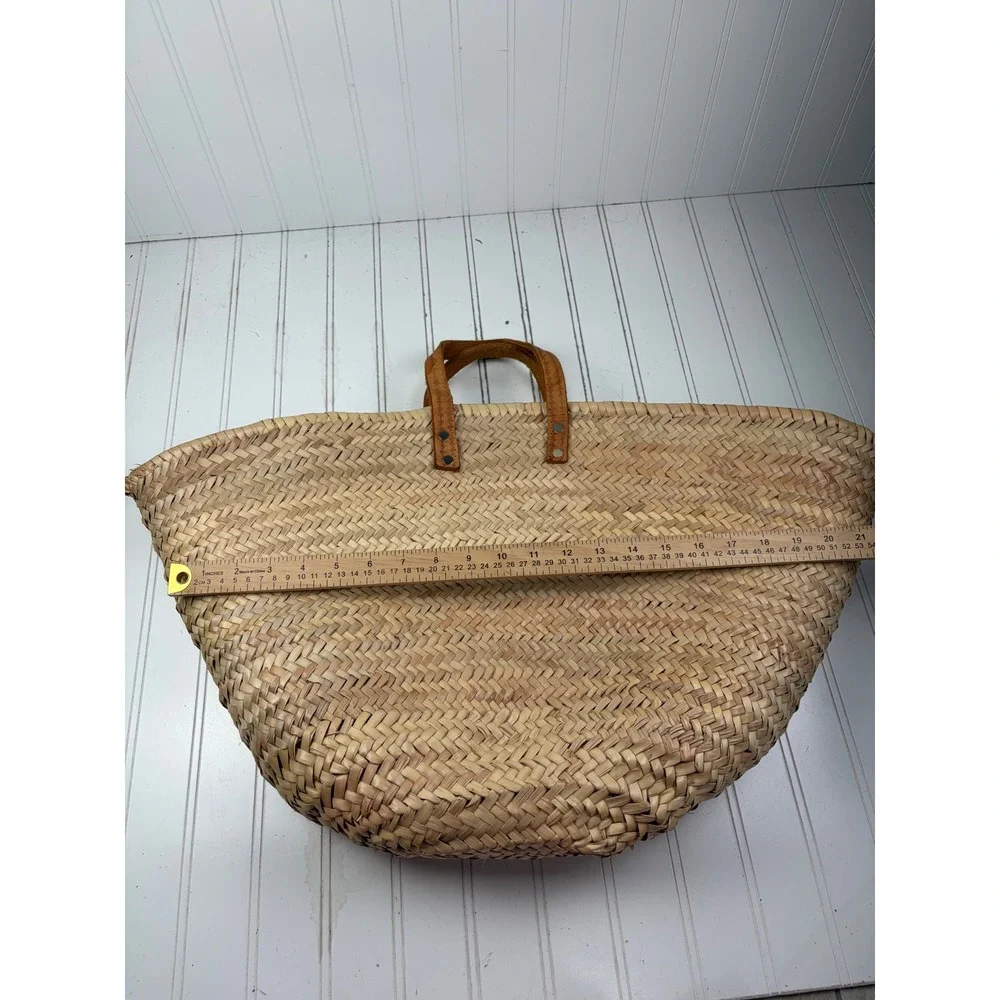 Vacation Vintage Y2K Hand Woven Straw Market Boho Beach Tote Shoulder Bag